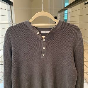 Vince gray waffle long sleeve shirt